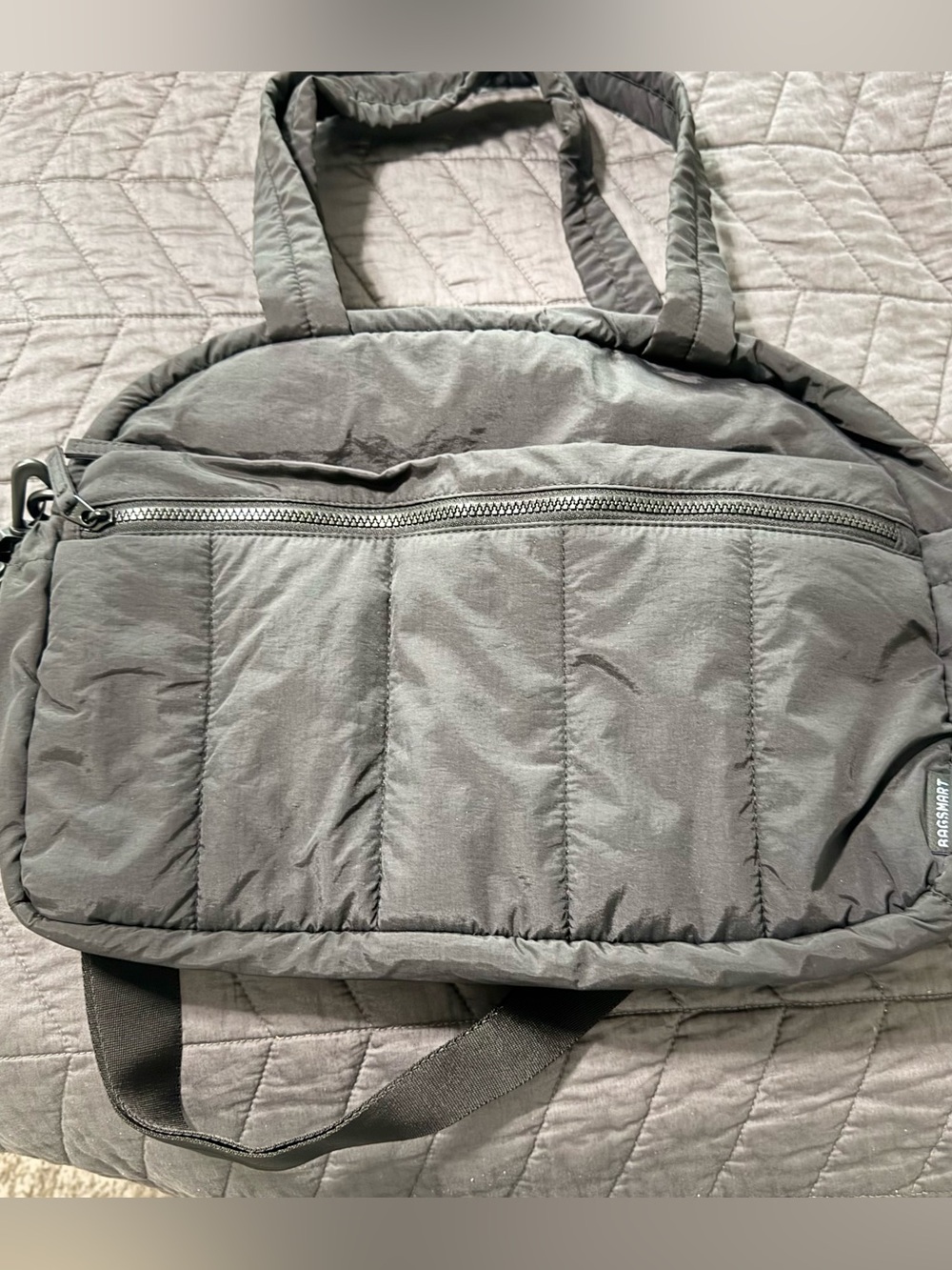 BAGSMART Black Quilted Travel Duffel Gym Weekender Bag